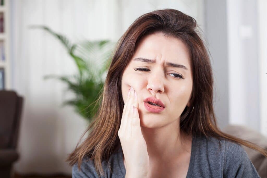 A girl having toothache in Jupiter FL